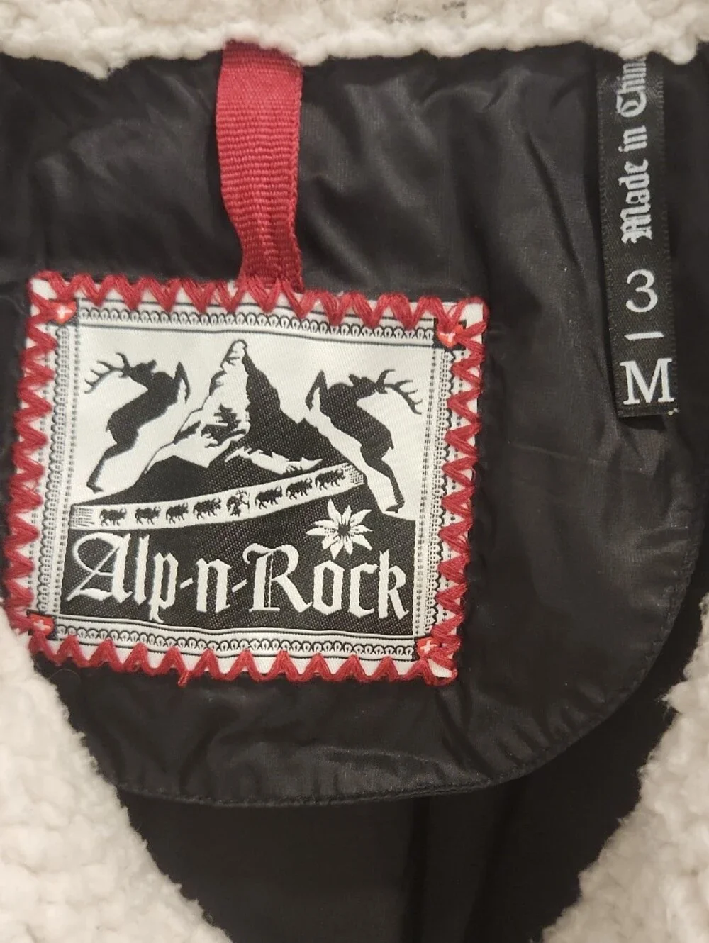 *Rare* Alp N Rock Black Quilted Puffer Jacket with White Sherpa Collar